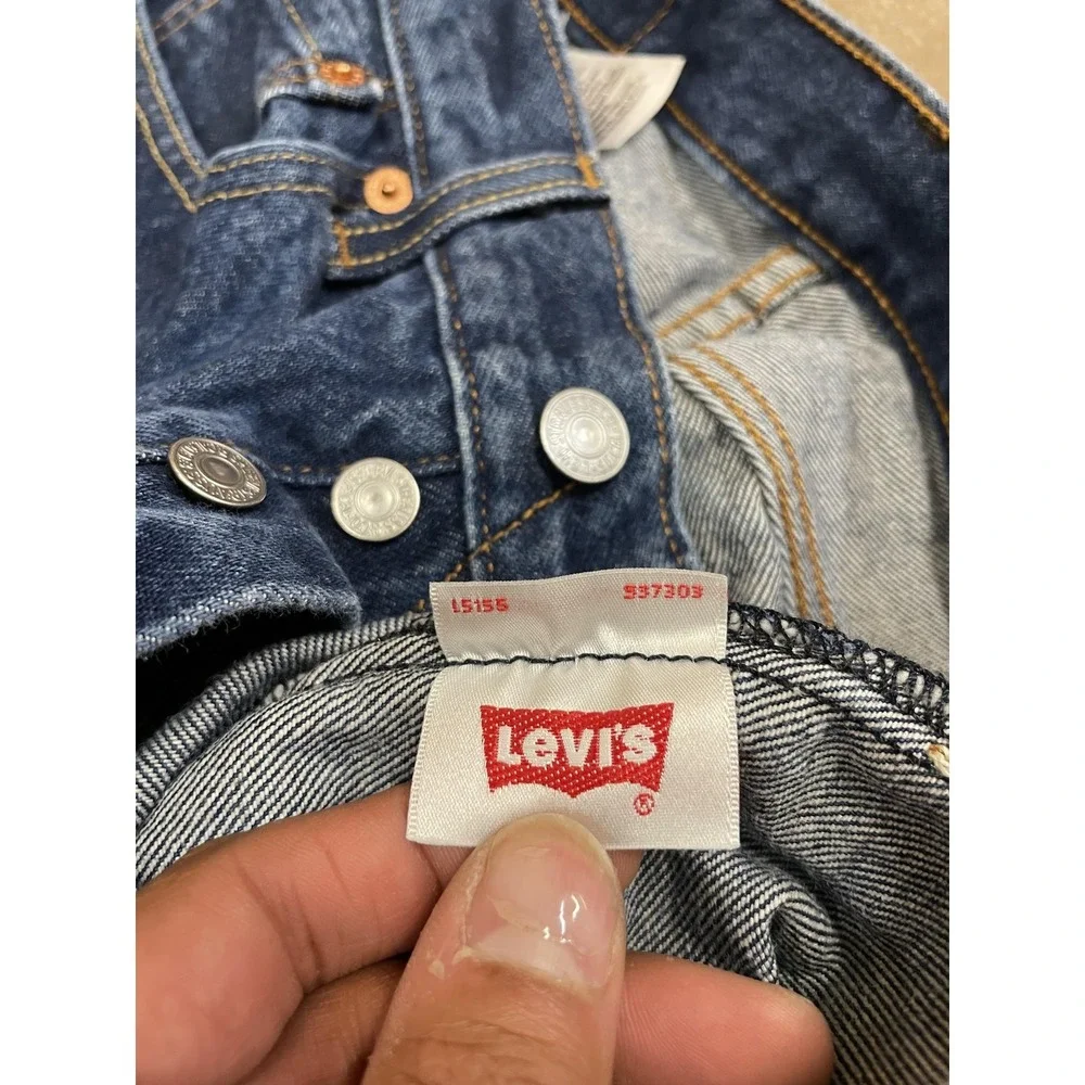 Levis 501 Jeans Mens 33x34‎ Medium Wash Blue Straight Leg Button Fly Waterless